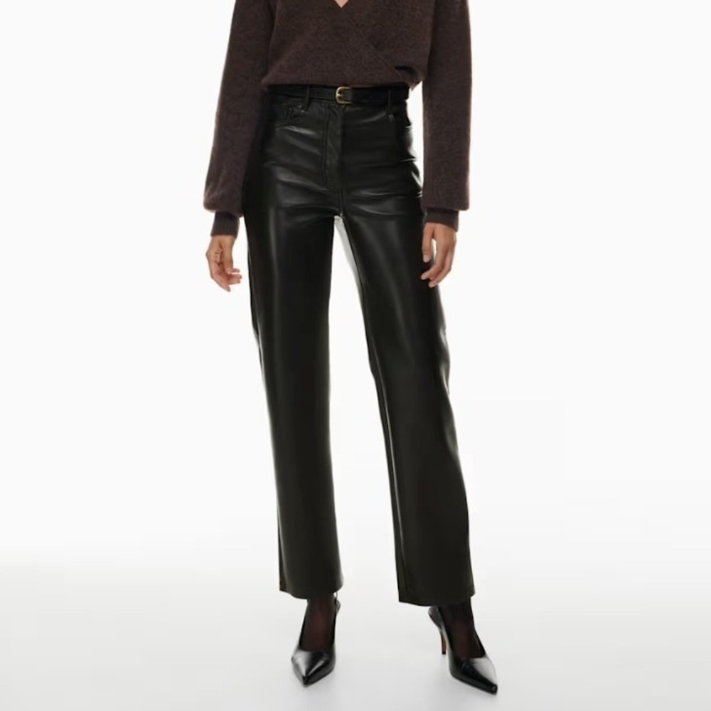 Wilfred The Melina Vegan Leather Pant Women High Rise Straight Leg 0 Black
